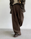 Spring Coffee Flowy Baggy Wide Leg Pants for Mens Streetwear Unisex Clothing Fashion Loose Casual Soft Trousers