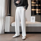 New Spring and Autumn Fashion Men's Straight Tube Loose Casual Business Versatile Dropped Wide Leg High Grade Suit Pants