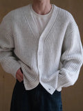 Cardigan Men Chic Warm Simple Advanced Knitting Sweaters Japanese Style Handsome All-match V-neck Single Breasted Daily Unisex