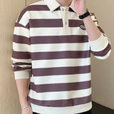 T Polo Shirts For Men Stripe Green Male Clothes Sweatshirts Luxury Tops Aesthetic Korean Autumn Y2k Bulk Luxury Tee Sale It