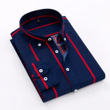 Spring Autumn New Fashion Turn-down Collar Long Sleeve Striped Blouse Men's Clothing Casual All-match Button Young Trend Shirts