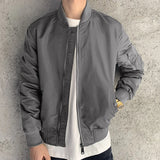 Fashionable Casual Air Force Bomber Jacket Men's Y2k Spring Autumn New Solid Color Flight Suit Casual Baseball Men's Coat Trend