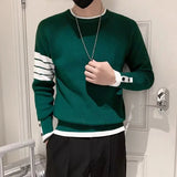 Autumn Winter Fashion Harajuku Knitwear Sweaters Men Casual All Match Undershirt Solid Long Sleeve Knitting Tops Solid Pullover