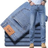 Autumn WInter Thick or Thin Materail  Men's Luxury Clothing Classic Style Men Jeans Business  Stretch Denim Male Trousers