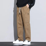 Elegant Fashion Harajuku Slim Fit Ropa Hombre Loose Casual Cargo Pants Sport All Match Solid Pockets Straight Cylinder Trousers