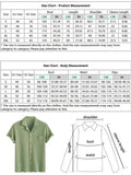 Short Sleeves Shirts for Men Solid Textured Blouses Lapel Collar Button Shirt Unisex Streetwear Tops with Pocket