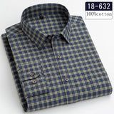 New in shirt high-quality plus size 100%cotton sanding long-sleeve shirts for men casual shirt plaid tops single pocket clothes