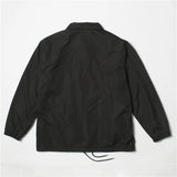 Nylon hip hop streetwear plain black coaches jacket vintage waterproof lightweight windbreaker for men