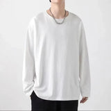 Spring Autumn Fashion Round Neck Long Sleeve Solid Color Tees Men's Clothing Casual Loose Japanese Style Chaopai Thin T-Shirts