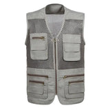 Mens Quick Drying Vests Fahsion Multi Pockets Mens Breathable Cargo Vest Men Fishing Work Sleeveless Vest Jacket Plus Size