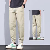 Spring Autumn New Fashion Elastic Waist Solid Men's Clothing Drawstring Pockets American Style Bound Feet Chaopai Casual Pants