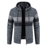 Autumn/Winter New Fashion Casual Striped Hooded Sweater For Men Plus Fleece Thickened Warm High Quality Plus Size Coat 5XL