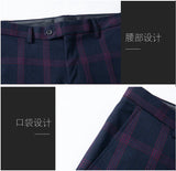 Boutique 5XL (Blazer + Trousers) Men's Fashion Business Casual British Style Gentleman Elegant Plaid Dress Formal 2-piece Set