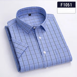 New in shirt hight qulity100%cotton summer short sleeve shirts for men slim fit Casual shirt thin plaid tops soft office clothes