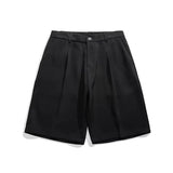 Summer Suit Shorts Men Fashion Business Dress Shorts Men Streetwear Loose British Style Suit Shorts Men Black Formal Shorts