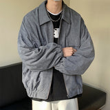 Jackets Men Streetwear Handsome Japanese Corduroy Outwear Solid Large Size BF Loose Classic  New Arrival Popular