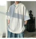 T-Shirts Thin Spring Summer Thin Straight Pullovers Solid Color Men's Clothing Fashion Casual Loose Handsome Round Neck Man