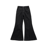 Y2K RO Style Wide Leg Black Vintage Jeans Flare Pants Men's Harajuku Solid Streetwear Baggy Casual Denim Trousers Oversized