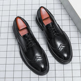 Luxury Party Men's Fashion Business Leather Shoes Formal Black Casual Dress Shoes male Boos Oxford Wedding Office Wedding Shoes