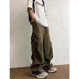 Extra Large Work Pants for Men with a Niche Design Sense Pleated Paratrooper Pants Rugged and Handsome Loose Straight Leg Casual