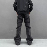 Y2K Fashion Washed Black Baggy Stacked Jeans Pants For Men Clothing Straight Hip Hop Long Trousers Pantalones Hombre