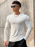 T-shirt Men Casual Long Sleeve Skinny Shirt Male Bodybuilding Tees Tops Running Sports Quick Dry Training Clothing