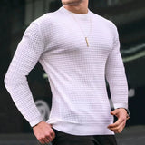 Autumn Winter New Fashion Round Neck Long Sleeve Solid Sweatshirt Men's Clothing Casual All-match Knitting Korean Trend Chic Top