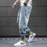 New Hip Hop Harem Jeans Pants Men Loose Joggers Denim Casual Sweatpants Korea Ankle Length Trousers Streetwear Male Clothes