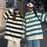 Autumn Striped Loose Sweatshirts Korean Style Fashion Couple Clothing Brand Casual Women Pullovers Male Hoodie