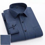 New in shirt elegants cotton long-sleeve shirts for men slim fit Casual plain shirt plaid designer tops soft houndstooth clothes