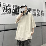 Summer Men's T-shirts Women Oversized Korean Style Casual Seven Sleeves T-Shirt Fashions Harajuku T-Shirt Male Solid Simple Tee