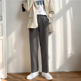 Spring Autumn New Men Korean Loose Straight Trousers Male Solid Color Wide-leg Pants Men Students Leisure Suit Trouser