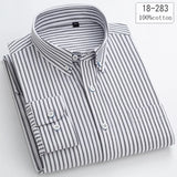 New in shirt 100%cotton long-sleeve shirts for men slim fit plain shirt thin plaid striped tops fashion elegants office clothes