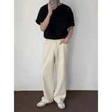 Baggy Beige Jeans Men Fashion Casual Oversized Wide Leg Jeans Men Streetwear Korean Loose Straight Denim Pants Mens Trousers