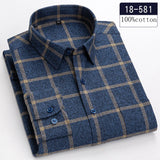 New in shirt high-quality plus size 100%cotton sanding long-sleeve shirts for men casual shirt plaid tops single pocket clothes