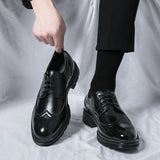 Luxury Party Men's Fashion Business Leather Shoes Formal Black Casual Dress Shoes male Boos Oxford Wedding Office Wedding Shoes