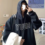 Fleece Hoodie Men Streetwear Y2K New Casual Loose Hoodies Harajuku Letter Print Sweatshirt Korean Fashion Unisex Hoodie Coat Men