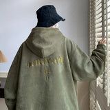 Men's Streetwear Vintage Embroidered Suede Hooded Sweatshirt High Quality Hoodie Luxury Brand Unisex Pullover Y2k Clothing