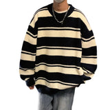 Striped Men Sweaters Men's Pullovers Harajuku Streetwear Winter New Casual Loose Wool Warm Knited Turtleneck Pullovers Top 3XL