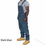 Mens Jeans Overalls Men Pockets Casual Loose Long Denim Pants Slim Splice Straight Rompers Autumn Plus Size Long Jeans Men