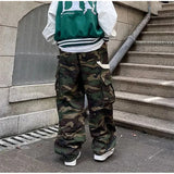 Y2k American High Street Retro Hiphop Camouflage Cargo Pants Thin Pants Gothic Fashion Men Straight Leg Casual Pants Trend Brand