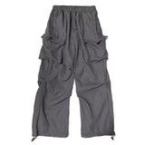 Baggy Cargo Pants for Men Red Black Gray Straight Trousers Male Vintage Hip Hop Streetwear Classic Style