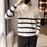 Autumn Winter Fashion Harajuku Knitwear Sweaters Men Casual All Match Undershirt Solid Long Sleeve Knitting Tops Solid Pullover