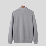 Casual Simple Style Tops New Mens Knitted Sweater Streetwear Autumn Winter Male Solid Long Sleeve Cardigan Sweater S-5XL