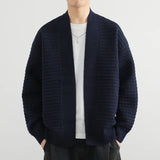 Autumn Winter Men's Casual Cardigan No Button Simple Knitwear Long Sleeve Knit Outerwear Woven Jacket Solid Knitted Coat Male