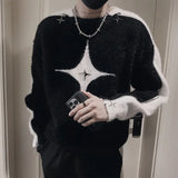 Autumn Winte New Fashion Round Neck Long Sleeve Pullovers Men's Clothing Color Blocking Knitting Casual Loose All-match Sweaters