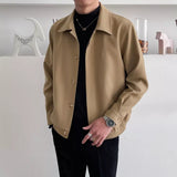 Spring and Autumn new men's casual lapel jacket loose Korean version of the trend short simple solid color coat jacket men's wea