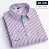 New in shirt 100%cotton long-sleeve shirts for men slim fit plain shirt thin plaid striped tops fashion elegants office clothes