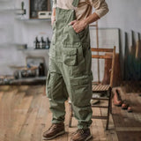 Loose Casual Overalls Men's Straight Overalls Overalls American Retro Ami Khaki Trend All-match One-piece Suspenders Trousers