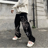 Streetwear Y2k Pants Anime Sweatpants Male Wide Leg Oversize Pants Men Techwear  Baggy Straight Trousers